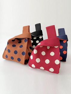 Contrast Color Polka-Dot Split-Joint Woven Bags Handbags ORANGE-One_size Playful Multicolor Bags With Cat Design, Multicolor Rectangular Bucket Bag For On-the-go, Rectangular Multicolor Bags With Cat Print, Multicolor Cat Print Bags For Daily Use, Multicolor Floral Print Bags With Double Handle, Woven Bags, Woven Bag, Contrasting Colors, Bags Handbags