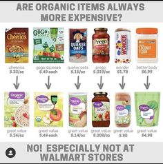 an image of what are organic items in the grocery store and how do they look like?