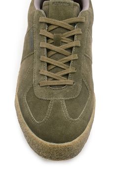 This low-profile lace-to-toe suede sneaker features a crepe-textured rubber sole and a sporty look that kicks up any casual outfit. Lace-up style Removable insole Leather upper/recycled-polyester lining/rubber sole Imported Casual Lace-up High-top Sneakers With Gum Sole, Suede Sneakers With Textured Sole For Walking, Suede High-top Sneakers With Vulcanized Sole, High-top Sneakers With Gum Sole For Walking, Suede Lace-up Sneakers With Rubber Sole, Walking Sneakers With Gum Sole And Round Toe, Casual Suede Sneakers For Walking, Casual Suede High-top Sneakers With Vulcanized Sole, Casual High-top Lace-up Sneakers With Gum Sole