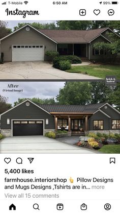 the before and after pictures of a house