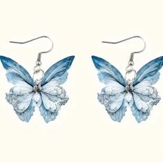 Charming Blue Butterfly Acrylic Earrings - Perfect For Parties, Girlfriend & Mother's Day Gift Girlfriends Day, Acrylic Butterfly, Earrings Butterfly, Earrings Acrylic, Insect Jewelry, Jewelry Making Charms, Drop Dangle Earrings, Delicate Earrings, Butterfly Earrings