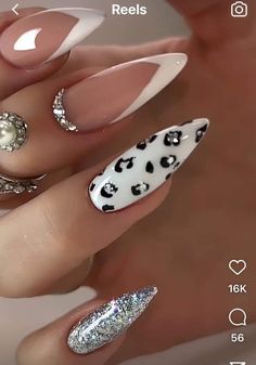 Leopard Print Nails, Animal Print Nails, Bling Nails, Fancy Nails, Chic Nails, Dope Nails, Nail Stamping, Cute Acrylic Nails, Stiletto Nails