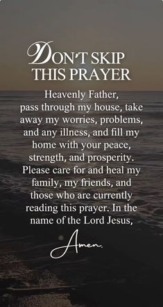 an image with the words don't skip this prayer