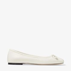 ELME FLAT | Latte Nappa Leather Flats with Pearl Embellishment | Summer Collection | JIMMY CHOO Event Shoes, Knee Boots Flat, Luxury Flats, Wedding Flats, Bridal Shoes Flats, Modern Wardrobe, Leather Bows, Jimmy Choo Shoes, Ballerina Flats