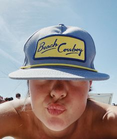 Beach Cowboy, Hat Aesthetic, Flat Bill Hats, Vintage Trucker Hats, Hat Ideas, Summer 24, Outfits With Hats, Cute Hats