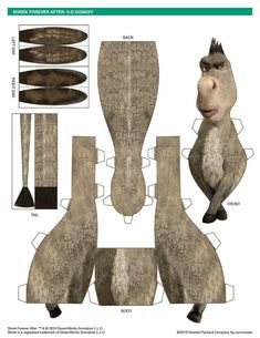 an animal paper model is shown with different parts to make it look like a monkey