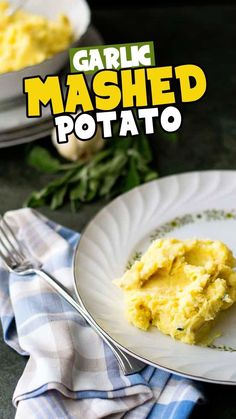 a plate with mashed potatoes on it