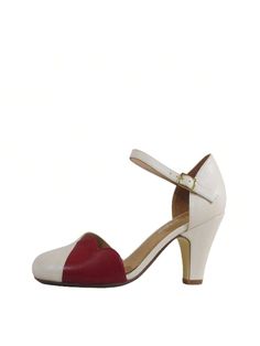 Feel the love in our LOVER color-block women's heels with a scalloped heart detail. These funky heels are the perfect new addition to your closet to get you turning heads.

Upper: Faux leather
Leather lining
Closed toe
Adjustable ankle buckle
Heel height: 3"
Lover Red and White Glamorous        Women Shoes, size features are:Bust: ,Length: ,Sleeve Length: