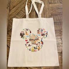 Brand New Never Used. Beautiful Design For Disney Disney Tote Bags, Disney Tote, Diy Tote, Disney Pixar Up, Disney Bags, Painted Tote, Disney Bag, Diy Tote Bag, Bag Ideas