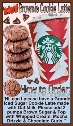 how to order chocolate cookies from hot chocolate cookie latte, and the recipe for it