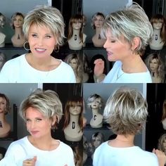 Metdaan Hair Videos, Short Hair Back View Pixie, Curly Wigs For White Women, Short Blonde Pixie Cut, Short Hair Back View, Pixie Wigs, Wigs For White Women, Short Blonde Pixie, Gabor Wigs