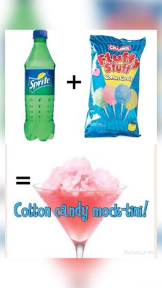 two different types of soda and cotton candy are shown in this graphic above the caption