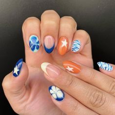 Acrylic Nails Hawaii, Nails Hawaii, Hawaii Nails, Preppy Nails, Nails Girly, Teen Nails, Gel X Nail, Gel X Nails, Cute Simple Nails