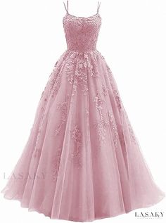 Lasaky - Beautiful Long Evening Wear with Embroidered Flowers Appliqué Flowers, Prom Dresses Pink, Long Formal Gowns, Elegant Prom, Princess Skirt, Elegant Prom Dresses, Evening Gowns Elegant, Long Evening Gowns, Sweet 16 Dresses