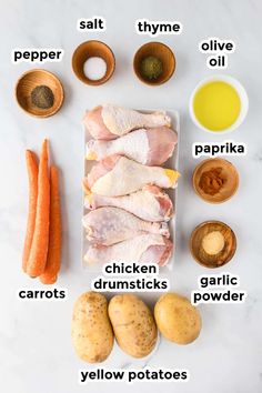 the ingredients to make this recipe include carrots, potatoes and chicken