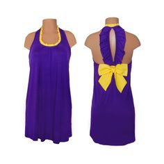 Purple + Bright Gold Back Bow Dress Back Bow Dress, Purple And Gold Dress, Clemson Tigers, Bow Dress, Auburn Tigers, Bright Gold, Purple Orange, Navy Dress