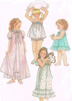 Baby Doll Pajamas, Doll Pajamas, Nightgown Pattern, Fashion 1980s, Retro Sewing Patterns