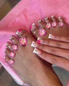 Matching Nail And Feet Set, Toes And Nails Set, Acrylic Toes, Pretty Toe Nails, Nails Inspired