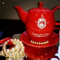 Tea For One Set, Delta Sigma Theta Gifts, Delta Girl, Pink Jewelry Box, Theta Sorority, Divine Nine, Delta Sigma Theta Sorority, Omega Psi Phi, Sigma Gamma Rho