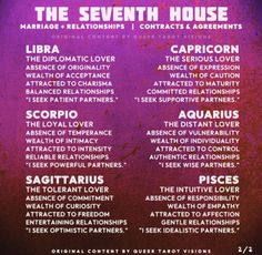 the seventh house tour poster with names and dates for each event in purple, black and red