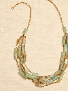 Saw this on Banana Republic: Mixed Beads Necklace, Multi Gemstone Necklace, Stone Bead Jewelry, Faded Colors, Art Jewelry Contemporary, Roman Glass, Brass Necklace, If Only, Stone Design