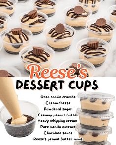 dessert cups filled with oreo cookie crumbs, cream cheese and creamy peanut butter