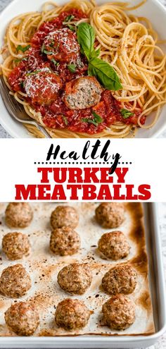 healthy turkey meatballs with tomato sauce and parmesan cheese