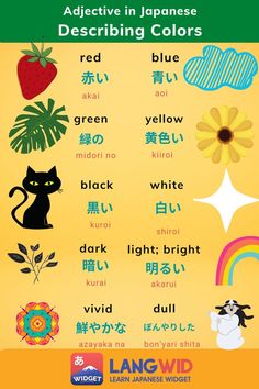 the japanese language poster shows different types of animals and their names in english, chinese, and