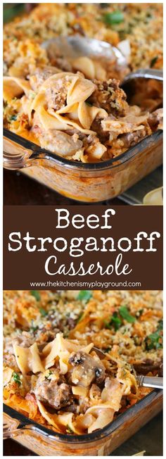 beef stroganonoff casserole is an easy and delicious dinner recipe