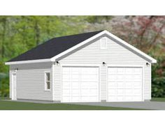 the two car garage is shown in this rendering