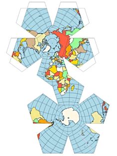 an origami world map is shown with different colors