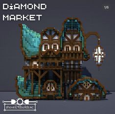 an image of a building made out of wood and glass with the words diamond market on it