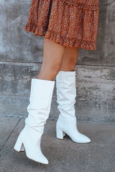 Womens Suede Boots, Elevated Style, Faux Leather Boots, Pointed Toe Boots, Shoe Boutique, Beautiful Boots, Knee High Leather Boots, Toe Boots, White Boots