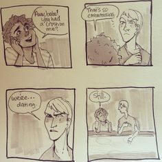 four panel comic strip with people talking to each other