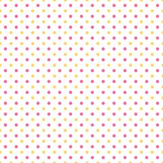 a white background with pink and yellow polka dots