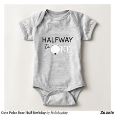 Cute Polar Bear Half Birthday Cousin Onesie, Hockey Baby, Cricut Shirts, Hockey Humor, Personalized Baby Clothes, Cute Polar Bear, Korean Babies, Football Baby, Dad Baby