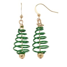 New! Spiral Christmas Tree Nickel Free Drop Earrings $12 Twisted Jewelry, Spiral Christmas Tree, Christmas Jewellery, Gold Leaf Earrings, Tree Earrings, Christmas Tree Earrings, Holiday Earrings, Nickel Free Earrings