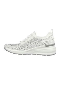 These rhinestone embellished sneaker from Sketchers feature a convenient slip-on design. | Skechers Women's Billion Rhinestone Rambler Sneakers, 9M Casual Low-top Sneakers With Rhinestones, Low-top Synthetic Sneakers With Rhinestones, Casual Silver Sneakers With Rhinestones, Slip-on Synthetic Sneakers With Rhinestones, Skechers Women, You Bag, Womens Shoes Sneakers, Sneakers Fashion, Shoes Sneakers