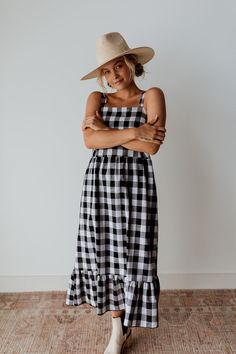 Gingham Outfit, Black Gingham, Black Jumper Dress, Cottagecore Fashion, Tie Dye Maxi, Cherry Bomb, Clothing Tags, Gingham Dress, White Sleeveless