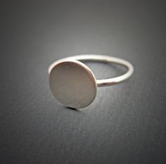 Disc Ring - Sterling Silver - Disk Ring Adjustable Silver Stackable Circle Rings, Minimalist Nickel-free Rings, Signet Rings Women, Word Necklace, Signet Rings, Gold Signet Ring, Gold Charm Necklace, Circle Ring, Rings For Girls