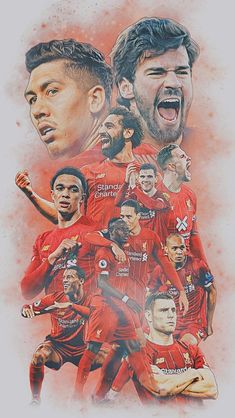 the liverpool united team is depicted in an artistic drawing by artist mark warde, who has