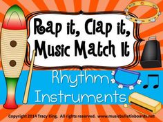 rap it, clap it, music match it rhythm instruments clip art