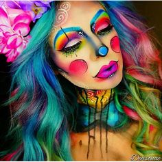 @dehsonae Clown Makeup Tutorial, Carnaval Make-up, Clown Halloween, Special Fx Makeup, Zombie Makeup