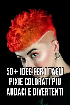 Come se questo pixie cut spigoloso abbinato a un colore di capelli rosso fuoco non fosse abbastanza, vi suggeriamo di aggiungere un undercut e una sfumatura per completare l'intero look. // Crédito de la foto: instagram @barbiere titano Undercut