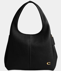 From COACH&#x2C; the Lana Pebbled Leather Shoulder Bag features: Polished pebble leatherInside snap pocketZip compartment Snap closure&#x2C; leather&#x2C; and fabric liningHandles with 10-dropFour protective feet at the baseApprox. 13.25 (L) x 20.25 (H) x 7.75 (W)Imported. Medium Sized Bags, Polished Pebble, Black Shoulder Bag, Coach Bag, Everyday Bag, Leather Design, Bago, Hobo Bag, Vince Camuto