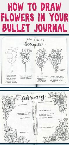 Flowers Doodles, How To Draw Flowers, Floral Doodles, Bullet Journal Monthly, Planner Doodles, Easy Flower Drawings, Bullet Journal Monthly Spread, Draw Flowers, Bullet Journal How To Start A