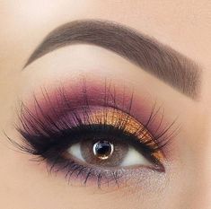 Fall Eye Makeup, Hair Color For Fair Skin, Best Eyebrow Makeup, Trendy Eyeshadow, Purple Makeup, Beauty Make-up, Gold Makeup, Makeup Tutorial For Beginners