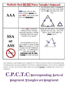 a poster with instructions on how to use triangles for congruent and triangles