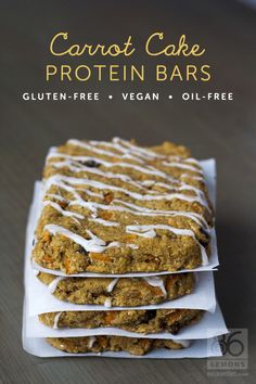 carrot cake protein bars gluten - free, vegan and oil - free