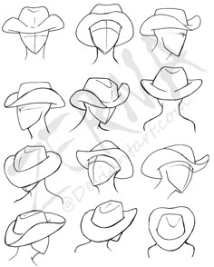 an image of hats drawn in pencil